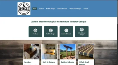 Spencer Woodworks website screenshot